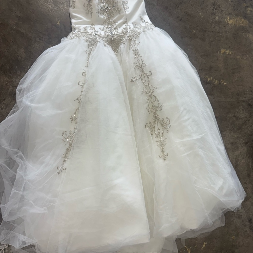 Stunning White and Silver Wedding Dress